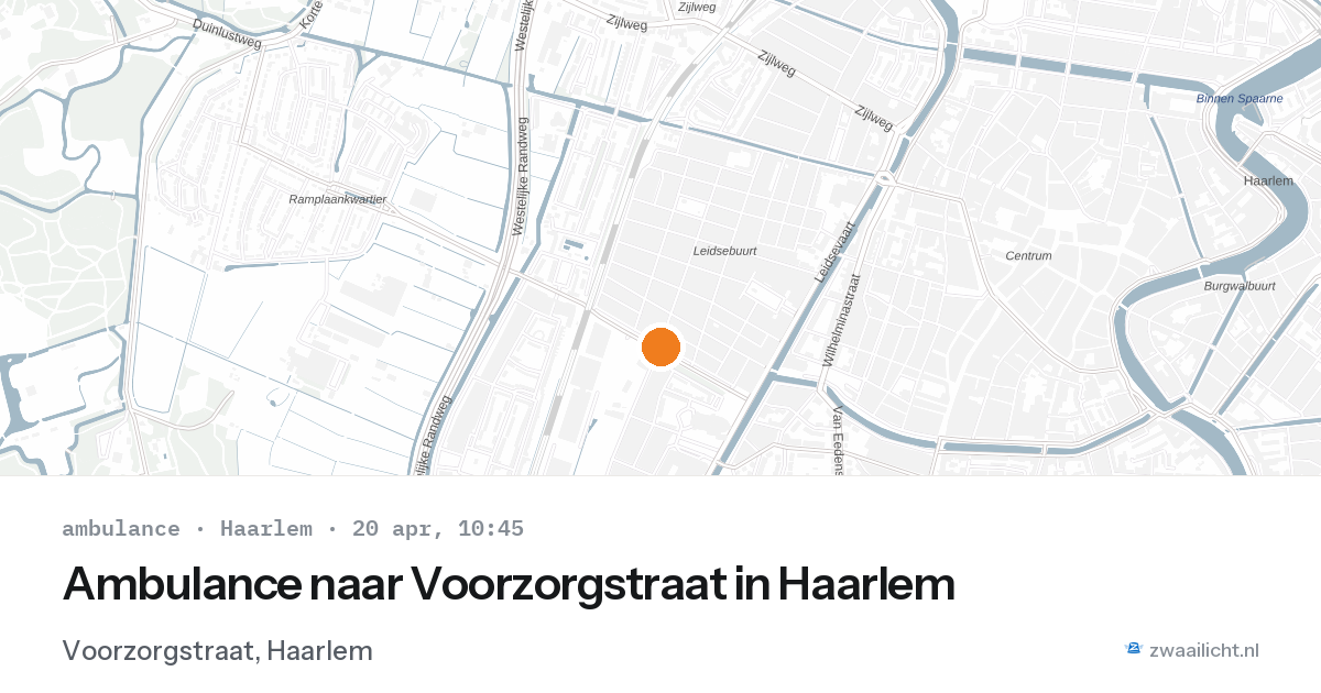 Ambulance naar Voorzorgstraat in Haarlem — 20 apr 2026