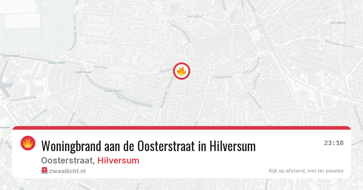 Woningbrand aan de Oosterstraat in Hilversum — 19 jun 2026