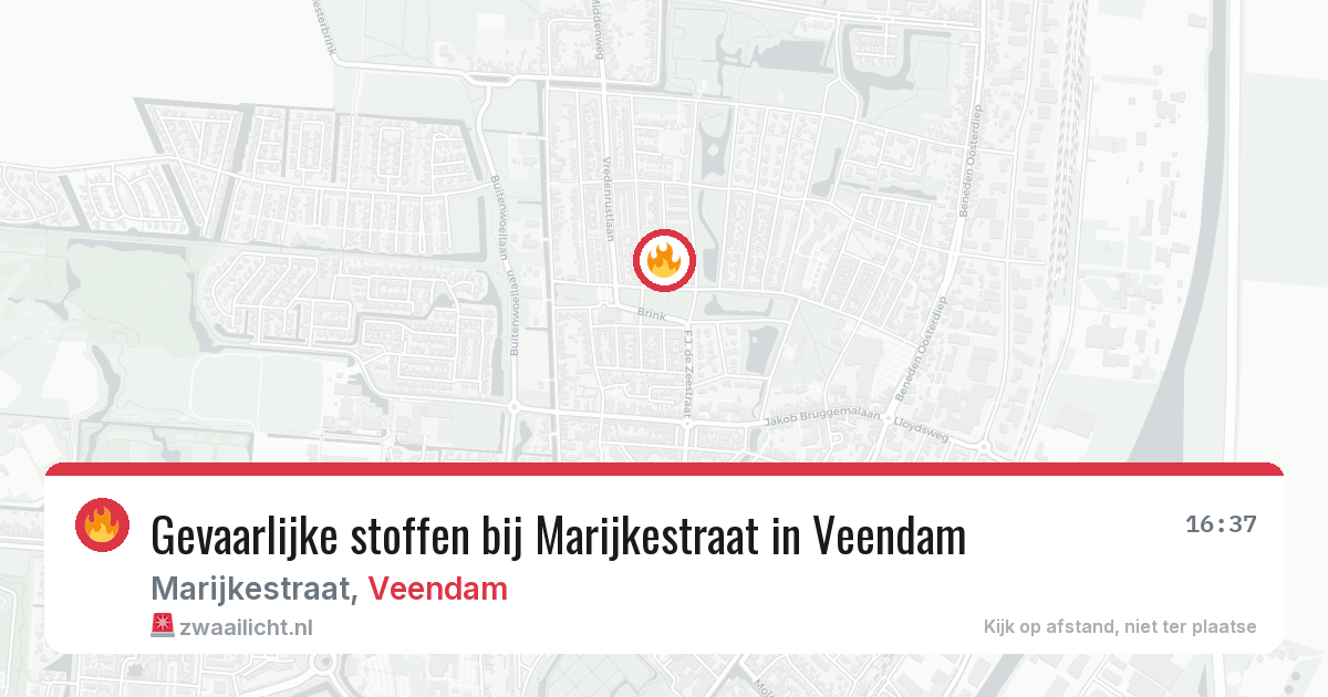 Gevaarlijke stoffen bij Marijkestraat in Veendam — 31 mei 2026