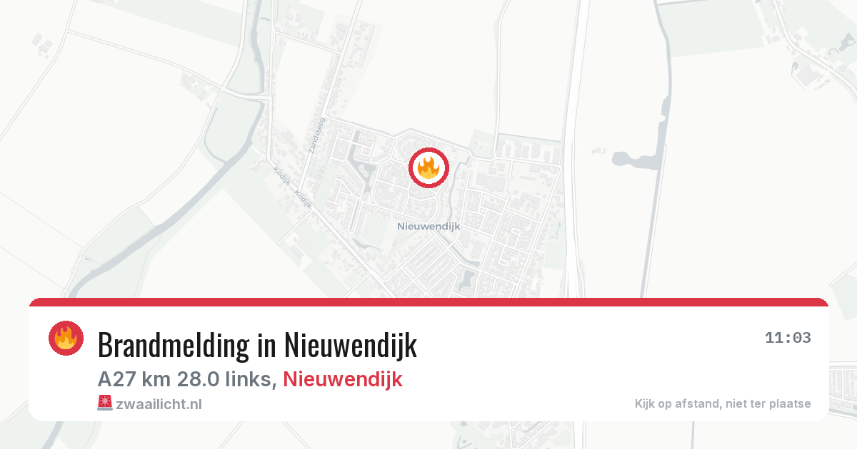 Brandmelding in Nieuwendijk — 4 jun 2026
