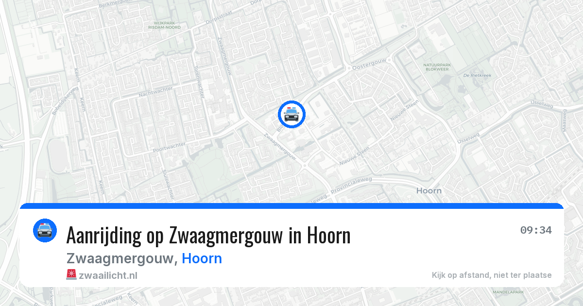 Aanrijding op Zwaagmergouw in Hoorn — 15 apr 2026