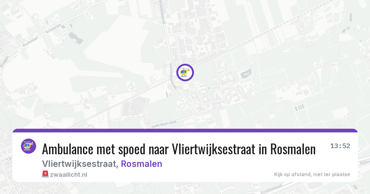Ambulance met spoed naar Vliertwijksestraat in Rosmalen — 26 jun 2026