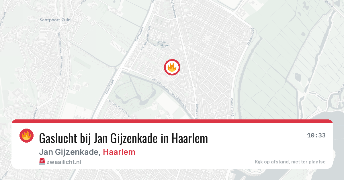 Gaslucht bij Jan Gijzenkade in Haarlem — 19 mei 2026