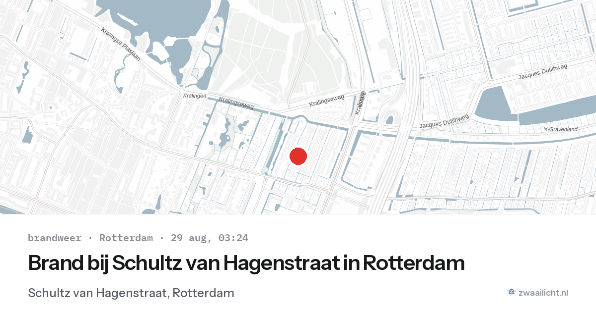 Brand bij Schultz van Hagenstraat in Rotterdam — 29 aug 2026