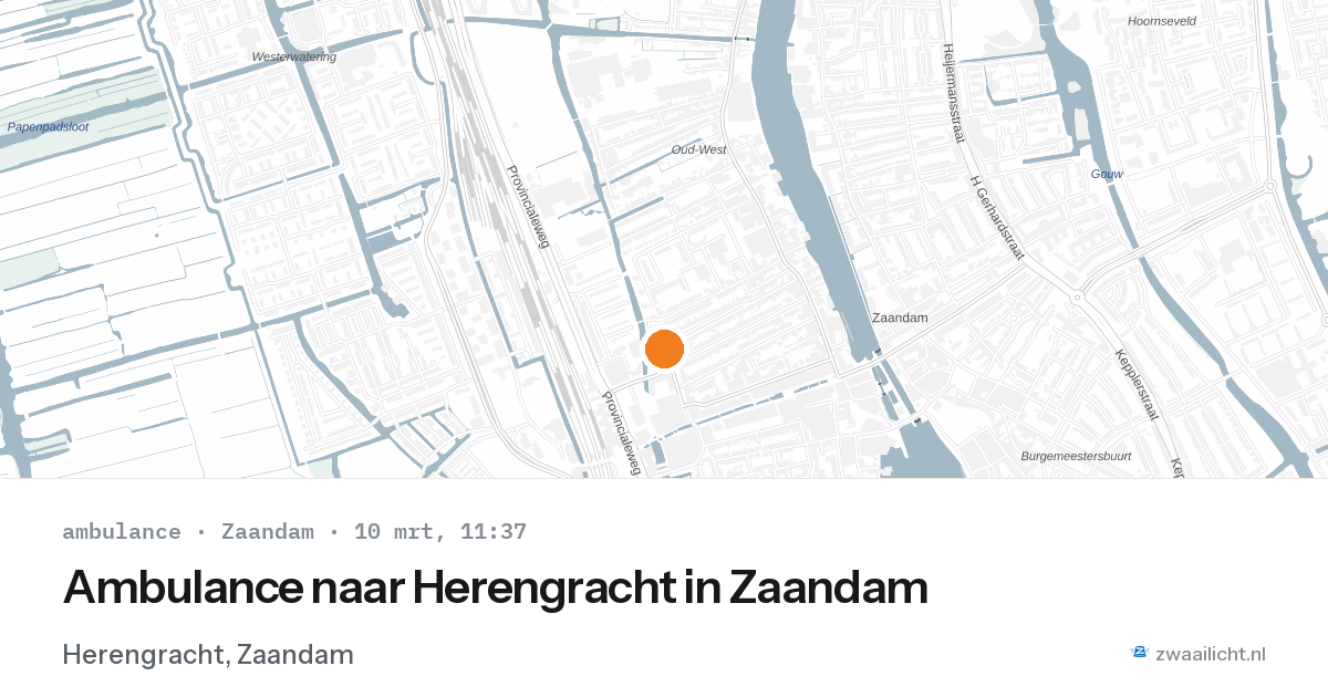 Ambulance naar Herengracht in Zaandam — 10 mrt 2026