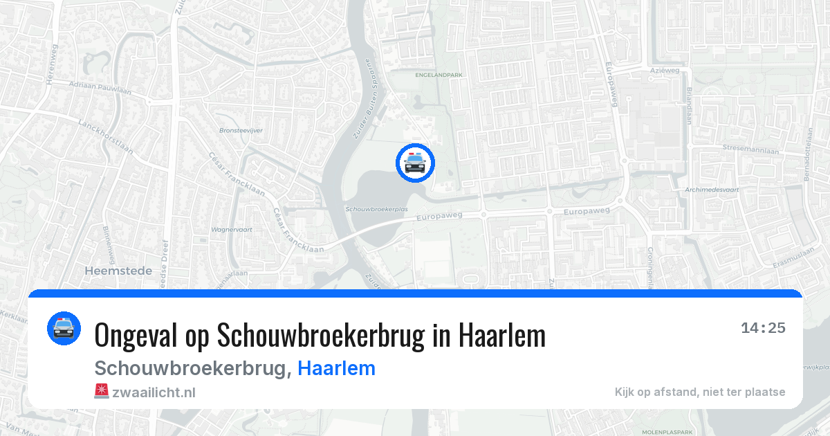 Ongeval op Schouwbroekerbrug in Haarlem — 4 jul 2026