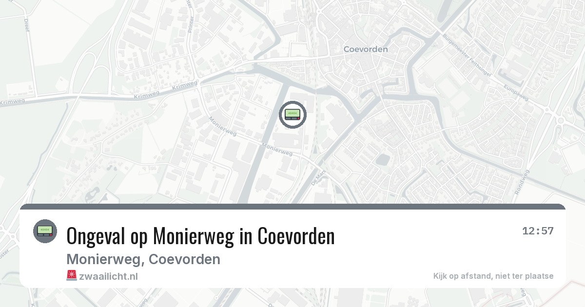 Ongeval op Monierweg in Coevorden — 5 feb 2026