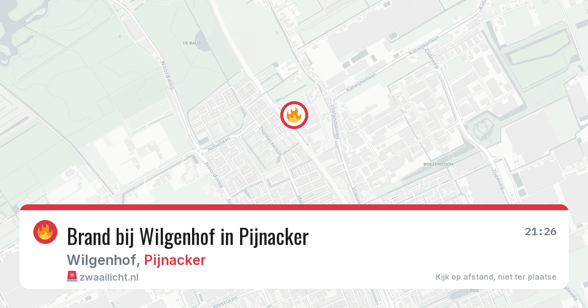 Brand bij Wilgenhof in Pijnacker — 27 jun 2026