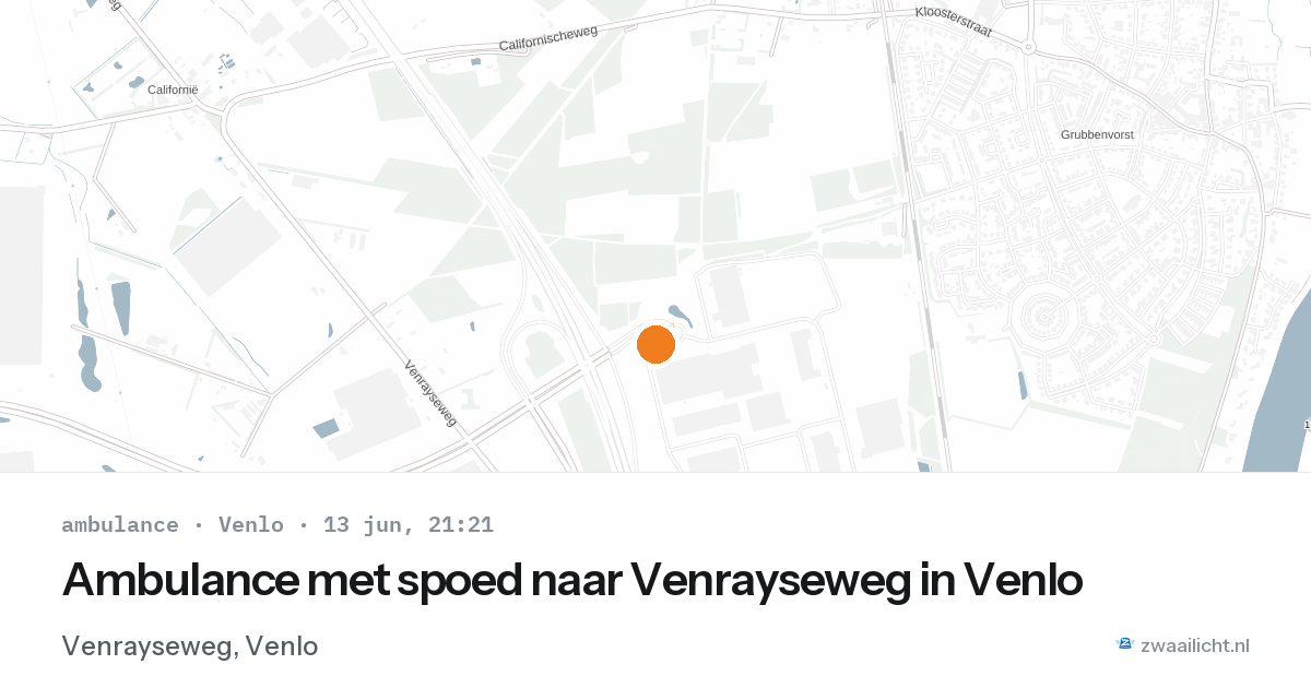 Ambulance met spoed naar Venrayseweg in Venlo — 13 jun 2026