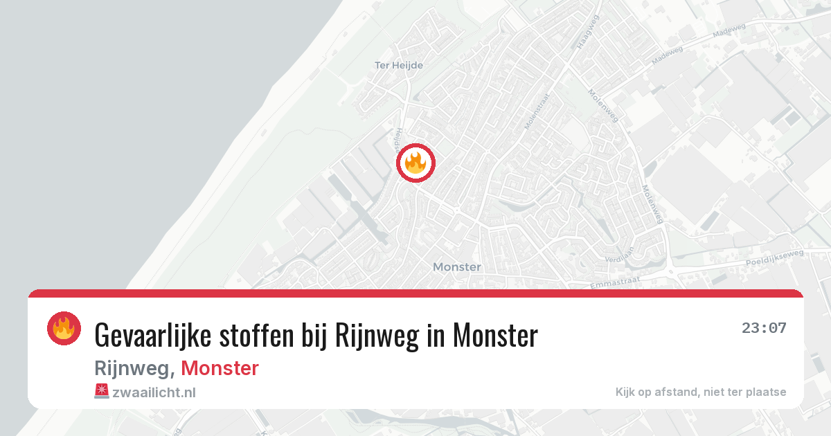 Gevaarlijke stoffen bij Rijnweg in Monster — 8 jul 2026
