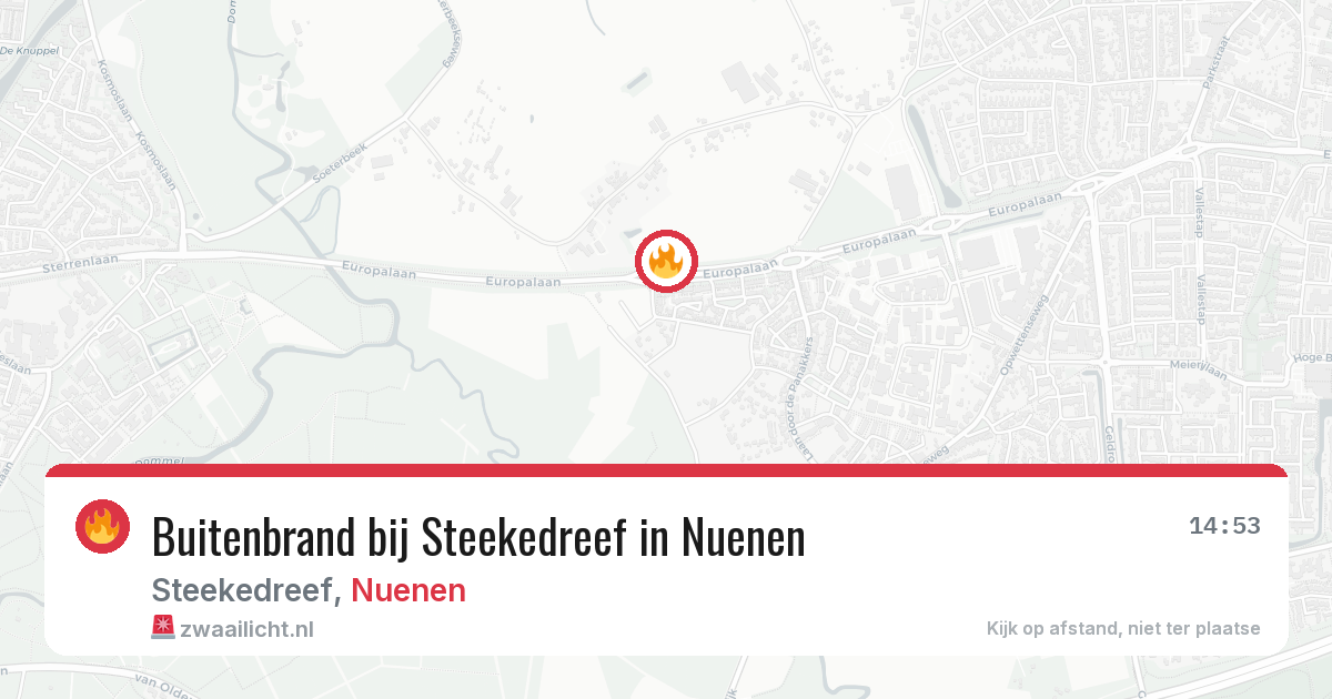 Buitenbrand bij Steekedreef in Nuenen — 18 mei 2026