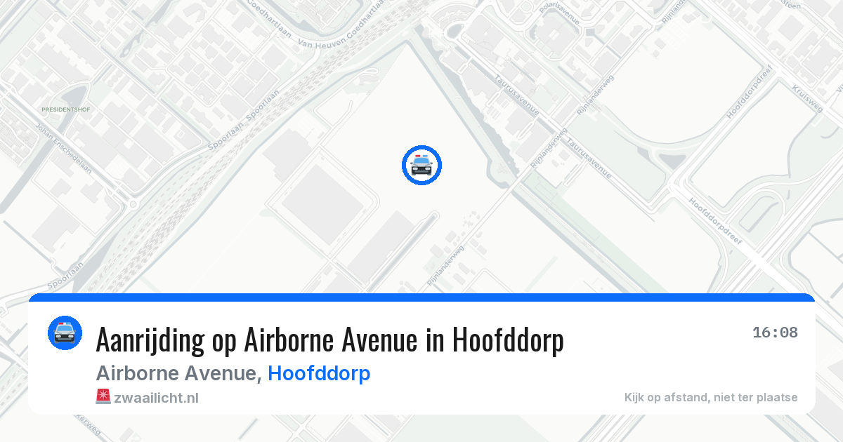 Aanrijding op Airborne Avenue in Hoofddorp — 20 mrt 2026
