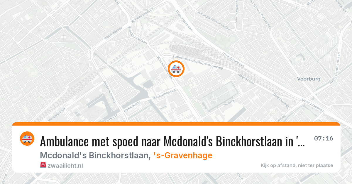 Ambulance met spoed naar Mcdonald's Binckhorstlaan in 's-Gravenhage — 9 feb 2026