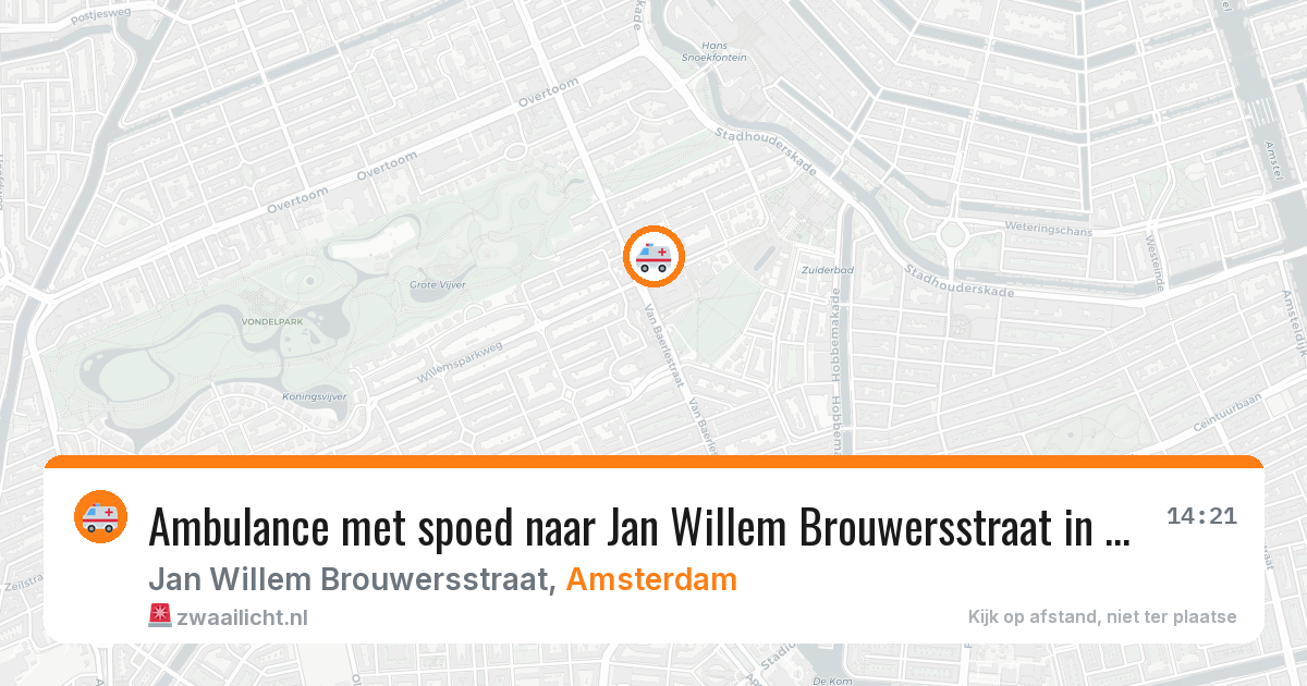 Ambulance met spoed naar Jan Willem Brouwersstraat in Amsterdam — 30 mrt 2026