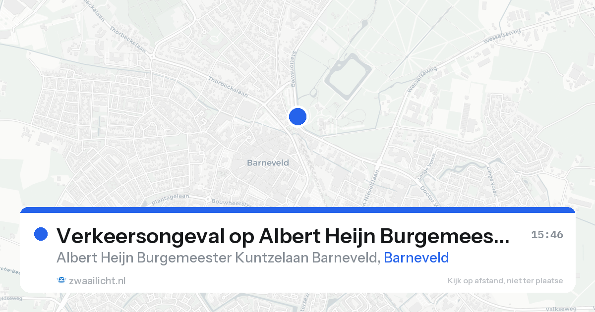 Verkeersongeval op Albert Heijn Burgemeester Kuntzelaan Barneveld in Barneveld — 20 aug 2026