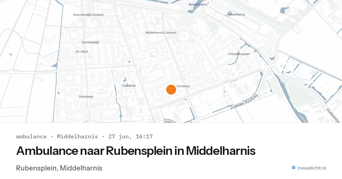 Ambulance naar Rubensplein in Middelharnis — 27 jun 2026