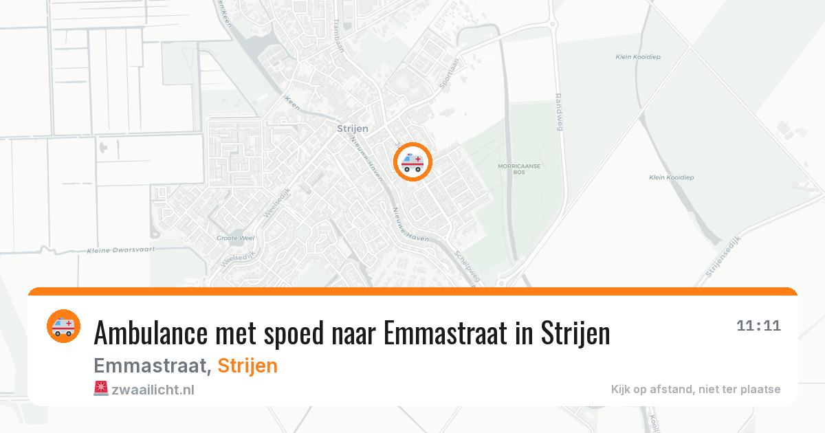 Ambulance met spoed naar Emmastraat in Strijen — 25 mrt 2026