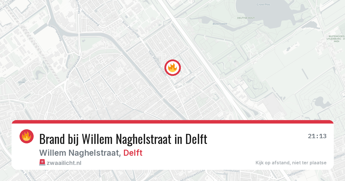 Brand bij Willem Naghelstraat in Delft — 22 apr 2026