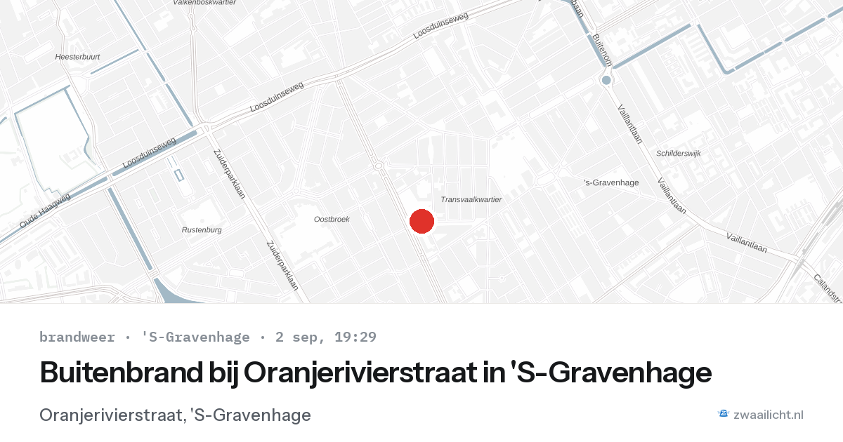 Buitenbrand bij Oranjerivierstraat in 'S-Gravenhage — 2 sep 2026