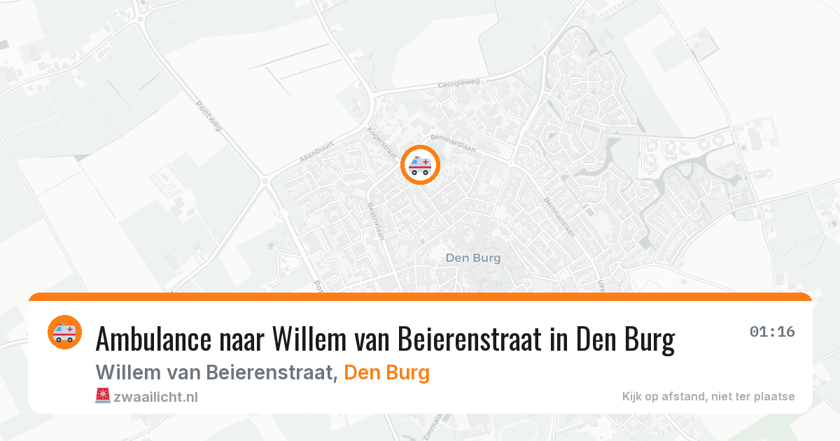 Ambulance naar Willem van Beierenstraat in Den Burg — 2 aug 2026