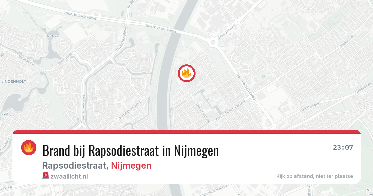 Brand bij Rapsodiestraat in Nijmegen — 12 aug 2026