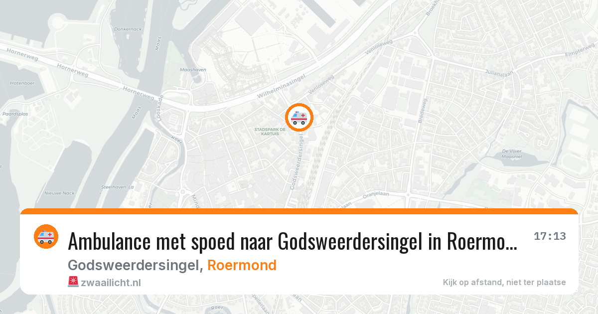 Ambulance met spoed naar Godsweerdersingel in Roermond — 5 aug 2026