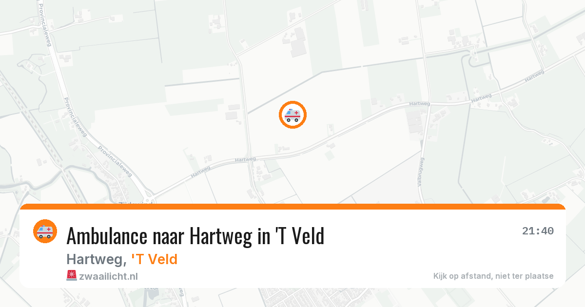 Ambulance naar Hartweg in 'T Veld — 5 aug 2026