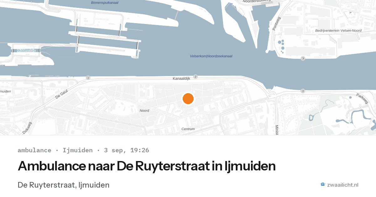 Ambulance naar De Ruyterstraat in Ijmuiden — 3 sep 2026