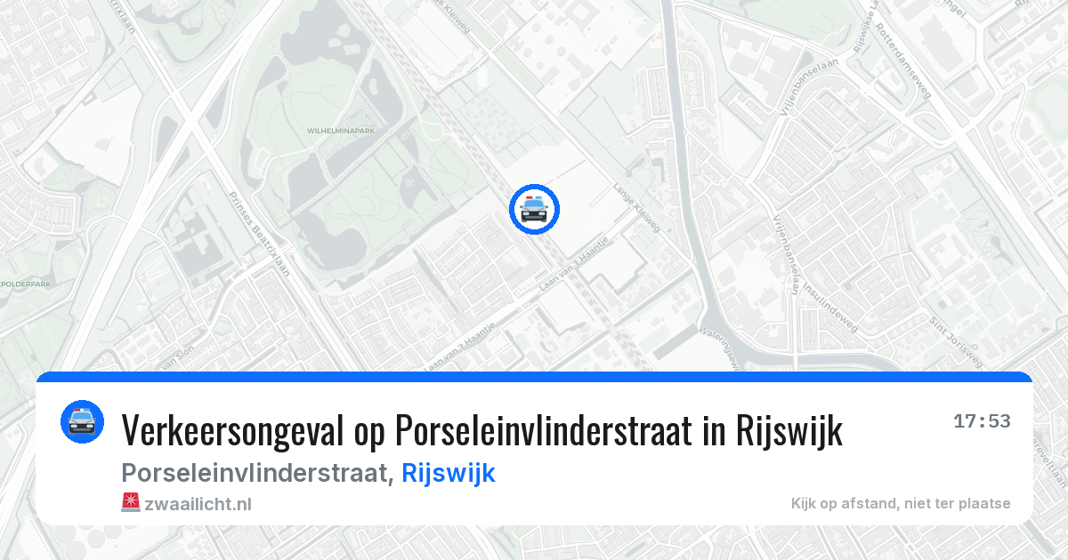 Verkeersongeval op Porseleinvlinderstraat in Rijswijk — 30 jun 2026