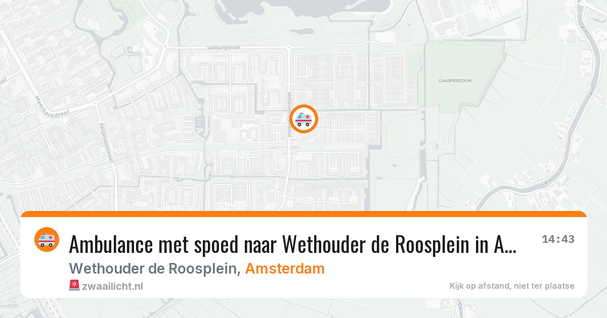 Ambulance met spoed naar Wethouder de Roosplein in Amsterdam — 13 aug 2026