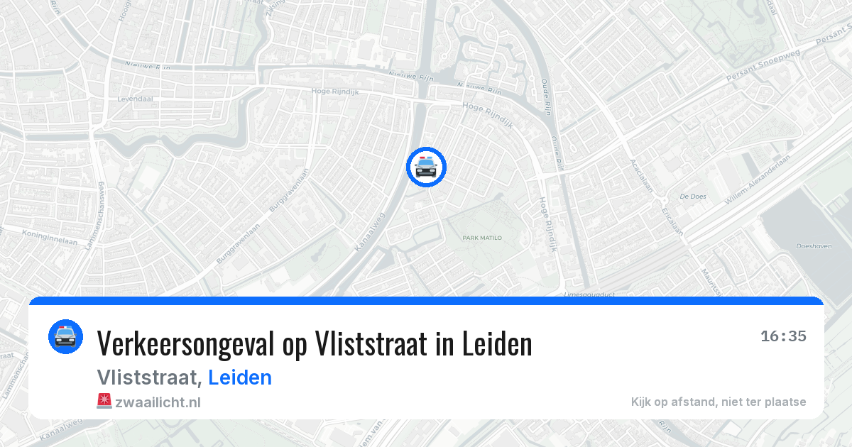 Verkeersongeval op Vliststraat in Leiden — 13 jul 2026