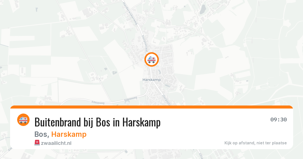 Buitenbrand bij Bos in Harskamp — 9 aug 2026