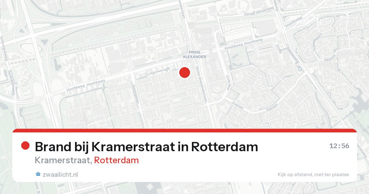 Brand bij Kramerstraat in Rotterdam — 20 aug 2026