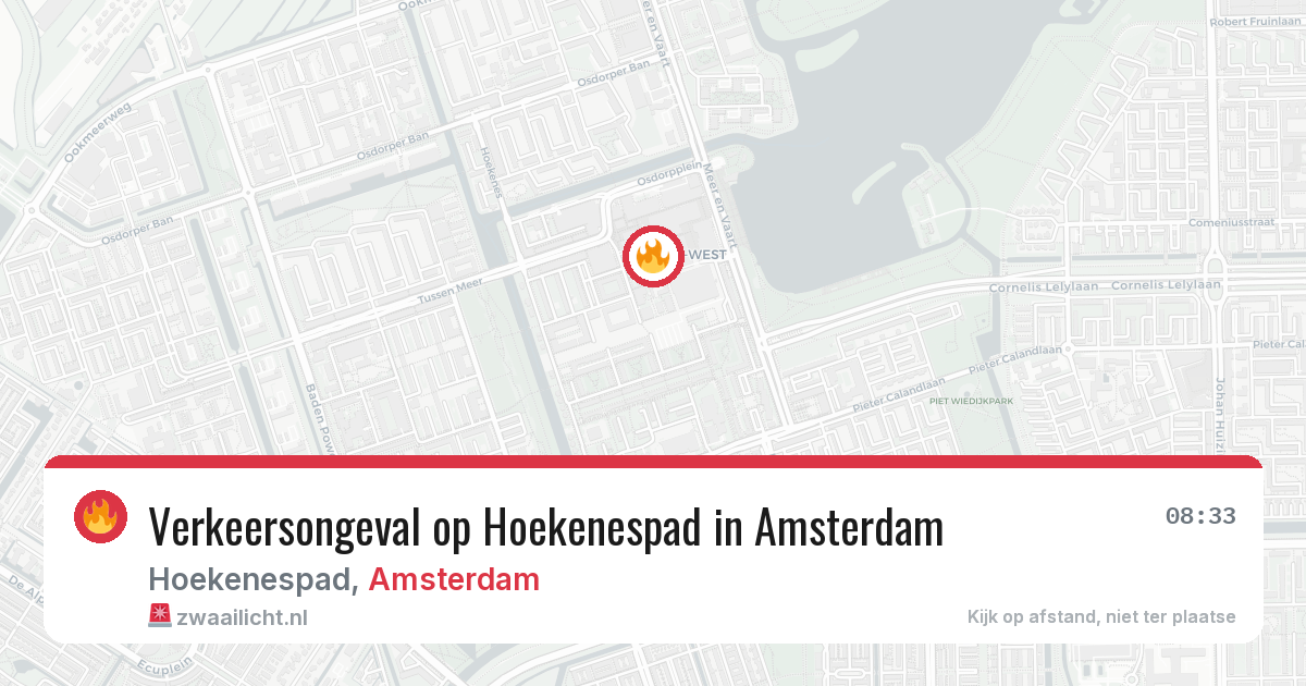 Verkeersongeval op Hoekenespad in Amsterdam — 13 mei 2026