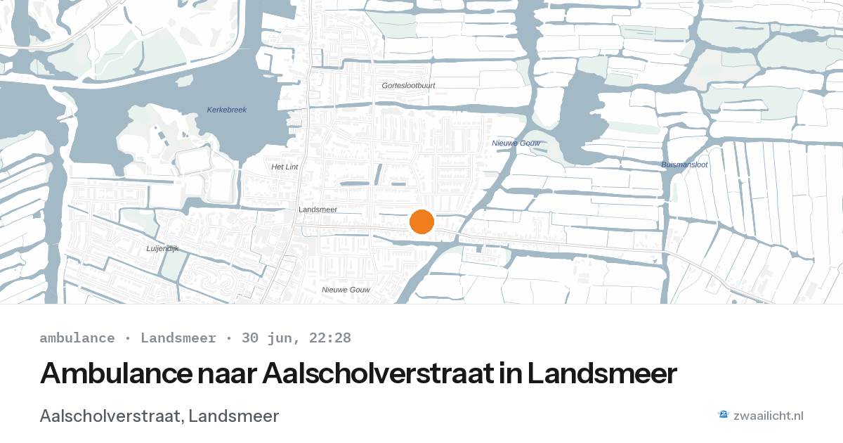 Ambulance naar Aalscholverstraat in Landsmeer — 30 jun 2026