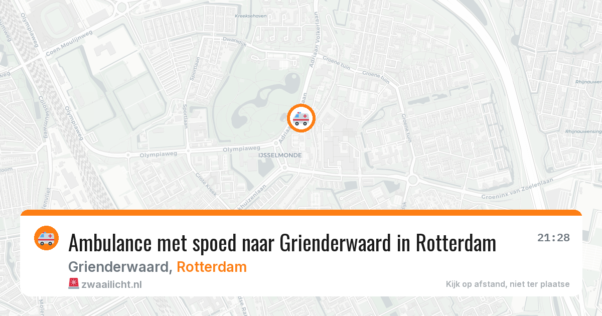 Ambulance met spoed naar Grienderwaard in Rotterdam — 4 mei 2026