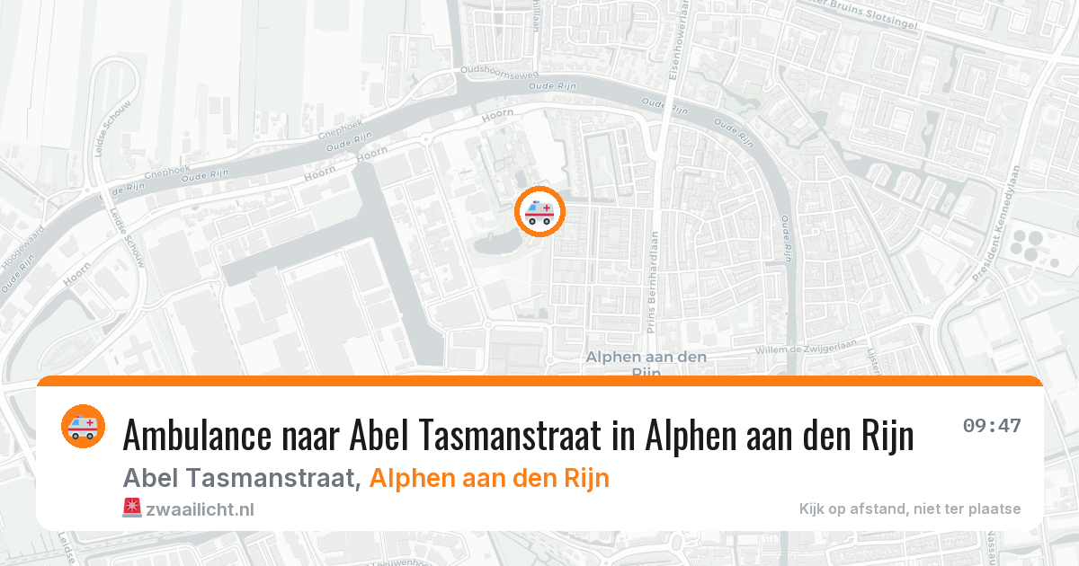Ambulance naar Abel Tasmanstraat in Alphen aan den Rijn — 3 aug 2026