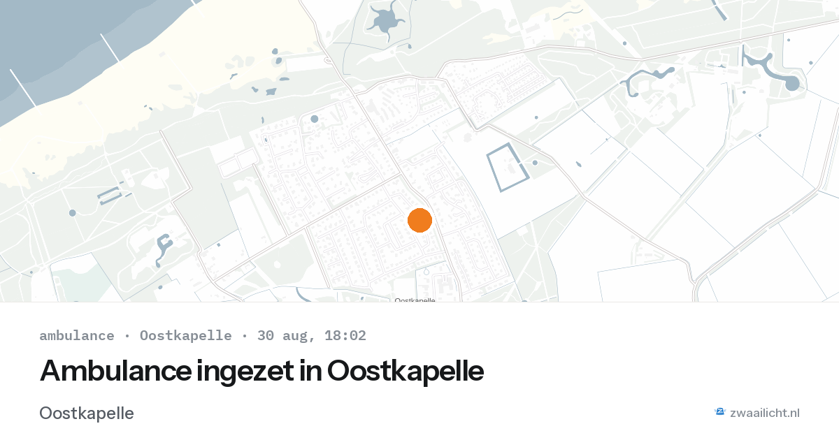 Ambulance ingezet in Oostkapelle — 30 aug 2026