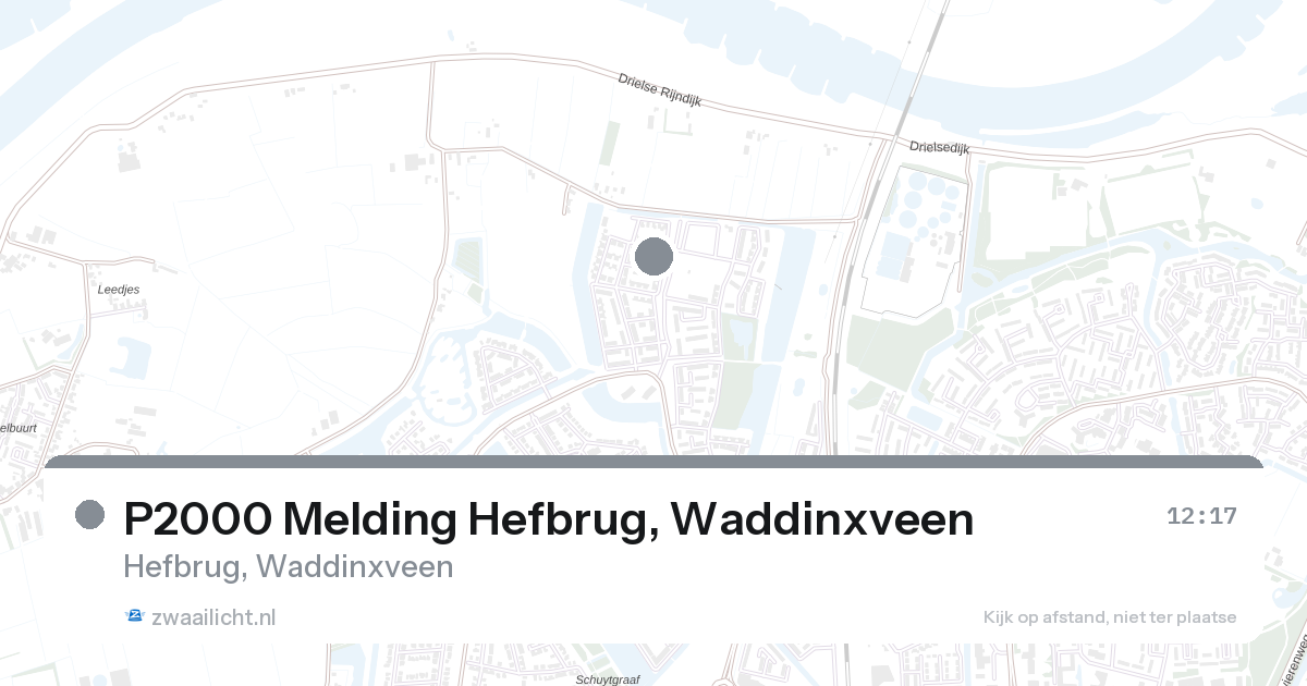 P2000 Melding Hefbrug, Waddinxveen — 27 aug 2026