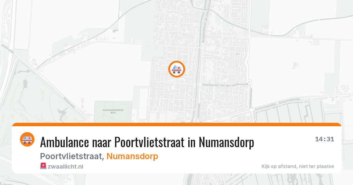 Ambulance naar Poortvlietstraat in Numansdorp — 12 jul 2026