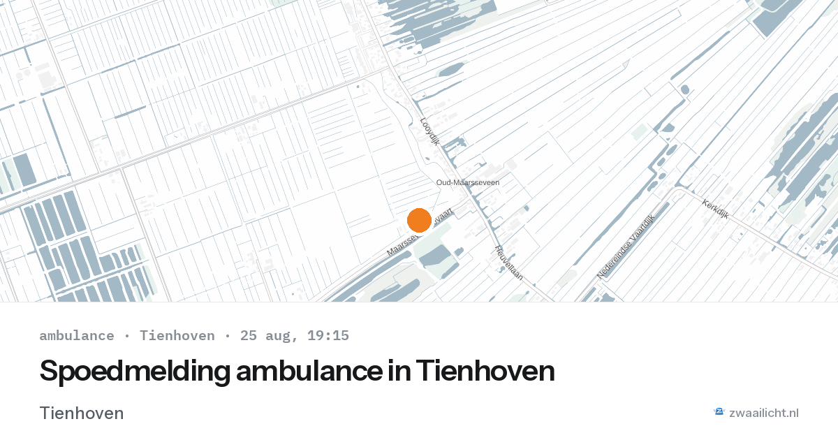 Spoedmelding ambulance in Tienhoven — 25 aug 2026
