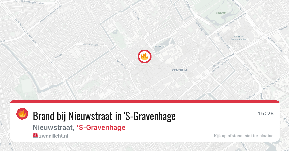 Brand bij Nieuwstraat in 'S-Gravenhage — 11 apr 2026