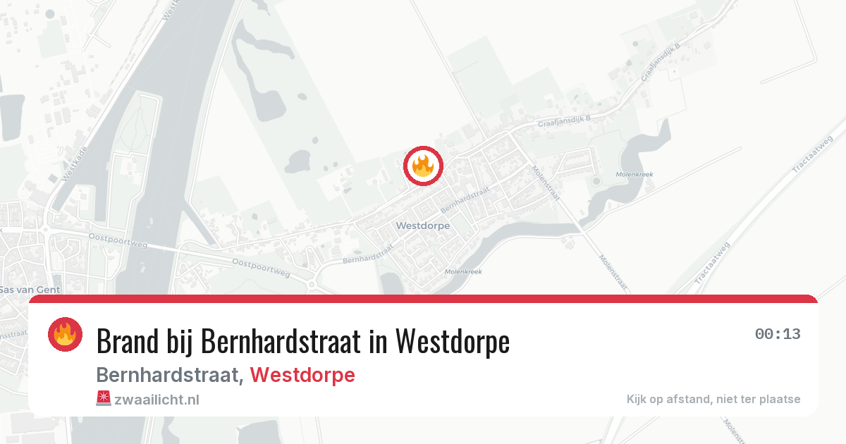 Brand bij Bernhardstraat in Westdorpe — 26 mrt 2026