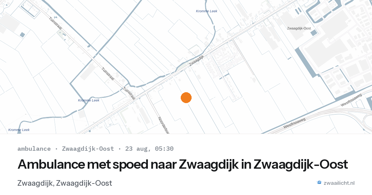 Ambulance met spoed naar Zwaagdijk in Zwaagdijk-Oost — 23 aug 2026