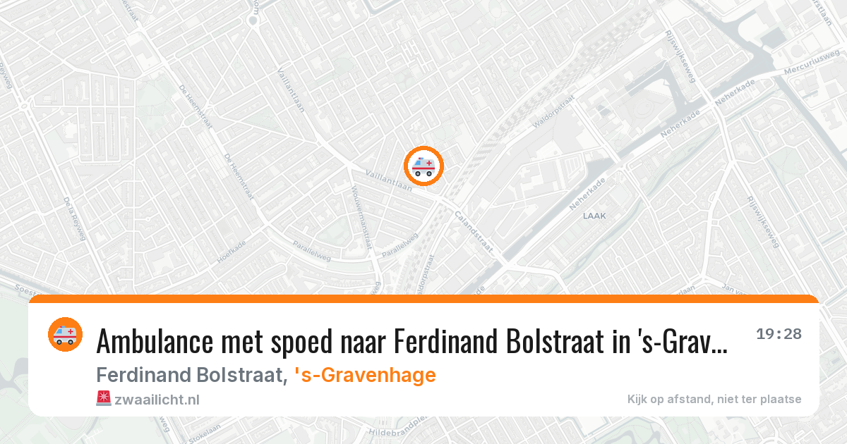 Ambulance met spoed naar Ferdinand Bolstraat in 's-Gravenhage — 26 apr 2026