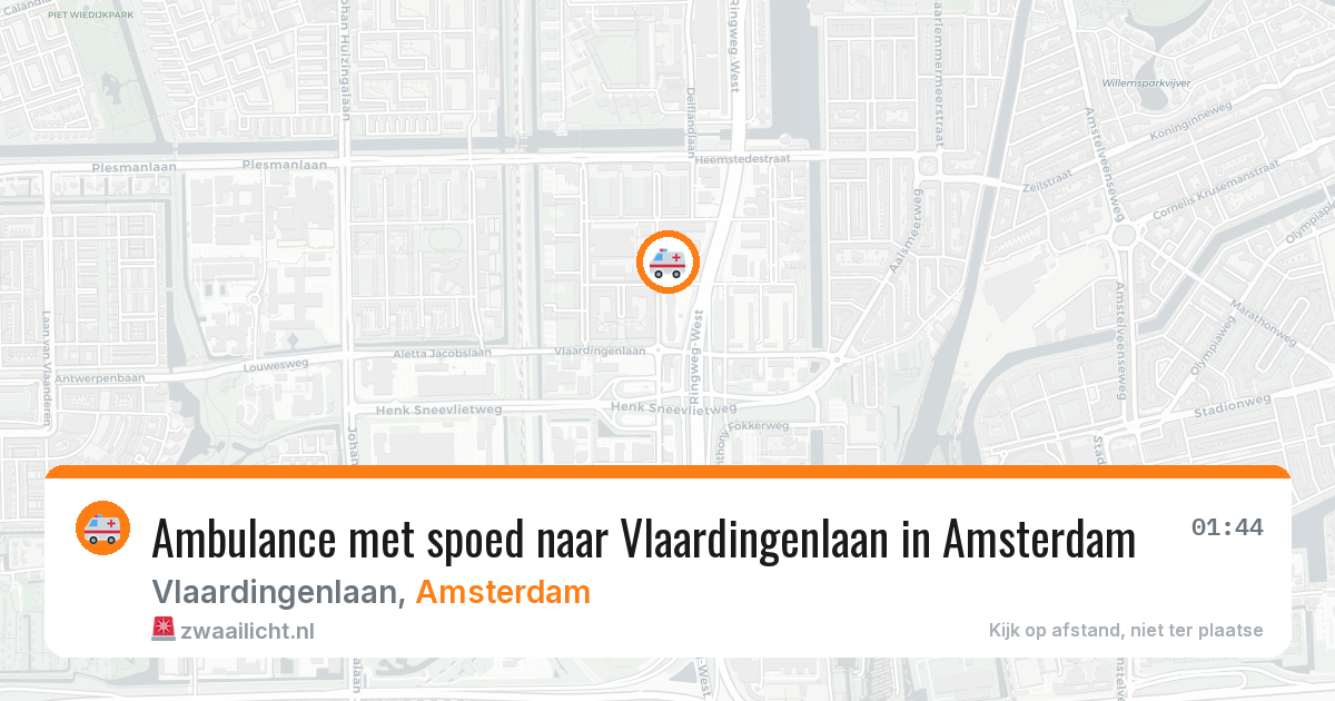 Ambulance met spoed naar Vlaardingenlaan in Amsterdam — 5 jul 2026