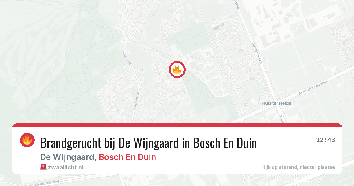 Brandgerucht bij De Wijngaard in Bosch En Duin — 21 mei 2026