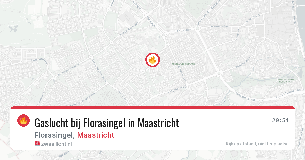 Gaslucht bij Florasingel in Maastricht — 15 jun 2026