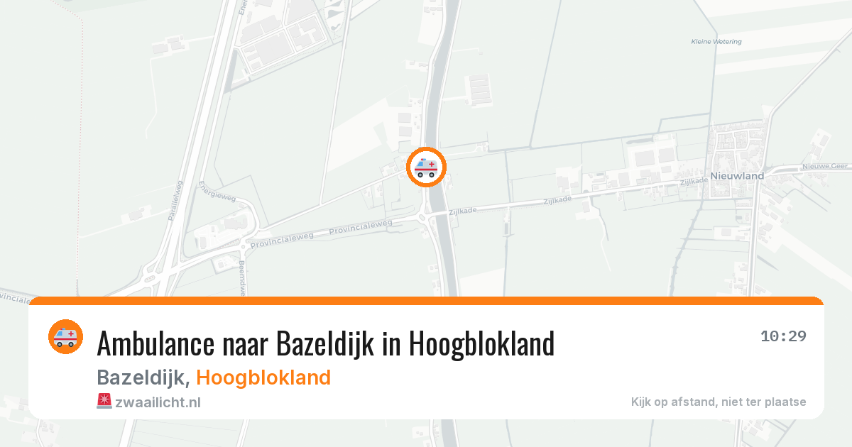Ambulance naar Bazeldijk in Hoogblokland — 6 aug 2026