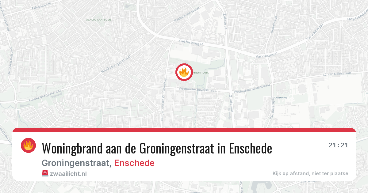 Woningbrand aan de Groningenstraat in Enschede — 14 mrt 2026